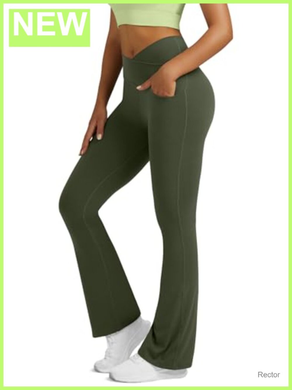 Flare Leggings Yoga Pants High Waisted Crossover Pockets